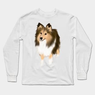 Cute Sheltie Drawing Long Sleeve T-Shirt